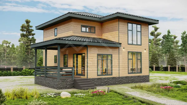 Каркасный дом «Эталон » 187 м² — проект под ключ