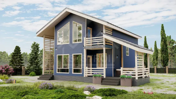 Каркасный дом «Фантазия-2» 185 м² — проект под ключ