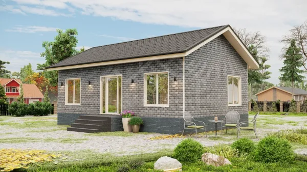Каркасный дом «Лира» 70 м² — проект под ключ