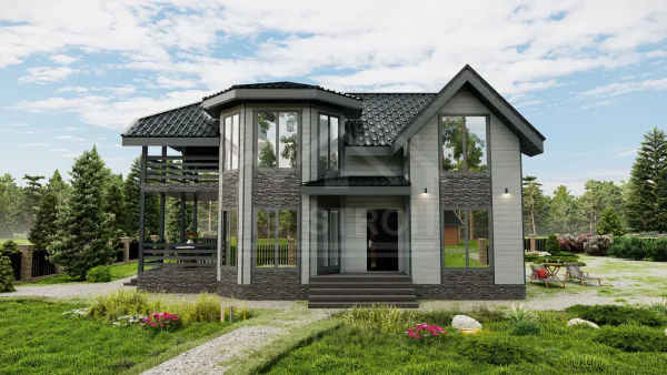 Каркасный дом «Сказка» 208 м² — проект под ключ