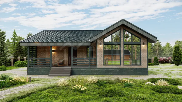 Каркасный дом «Мишель» 120 м² — проект под ключ