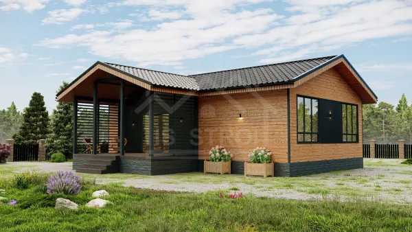 Каркасный дом «Фаворит» 118 м² — проект под ключ