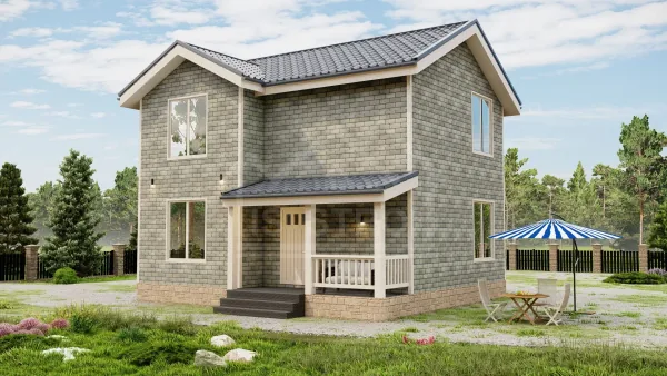 Каркасный дом «Прованс» 125 м² — проект под ключ